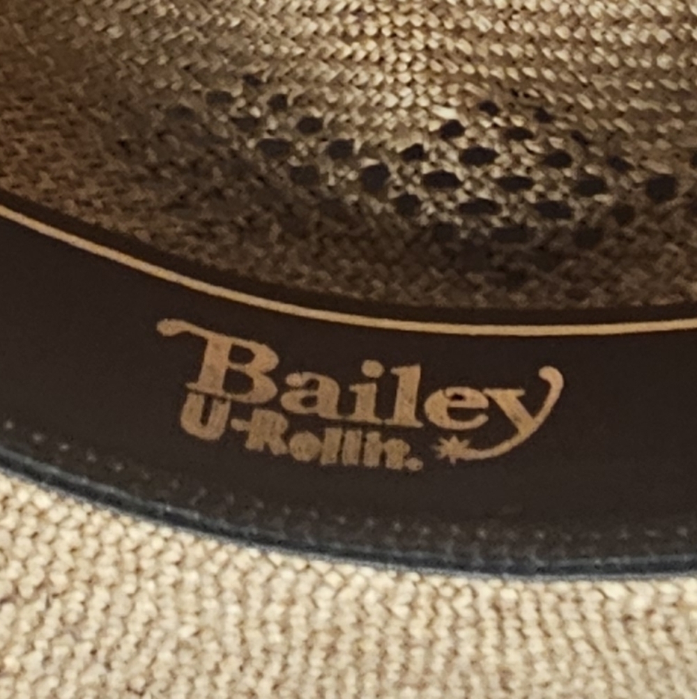 Vintage Bailey U-Rollit Cowboy Western Woven Raffia Straw Hat - Picture 5 of 12